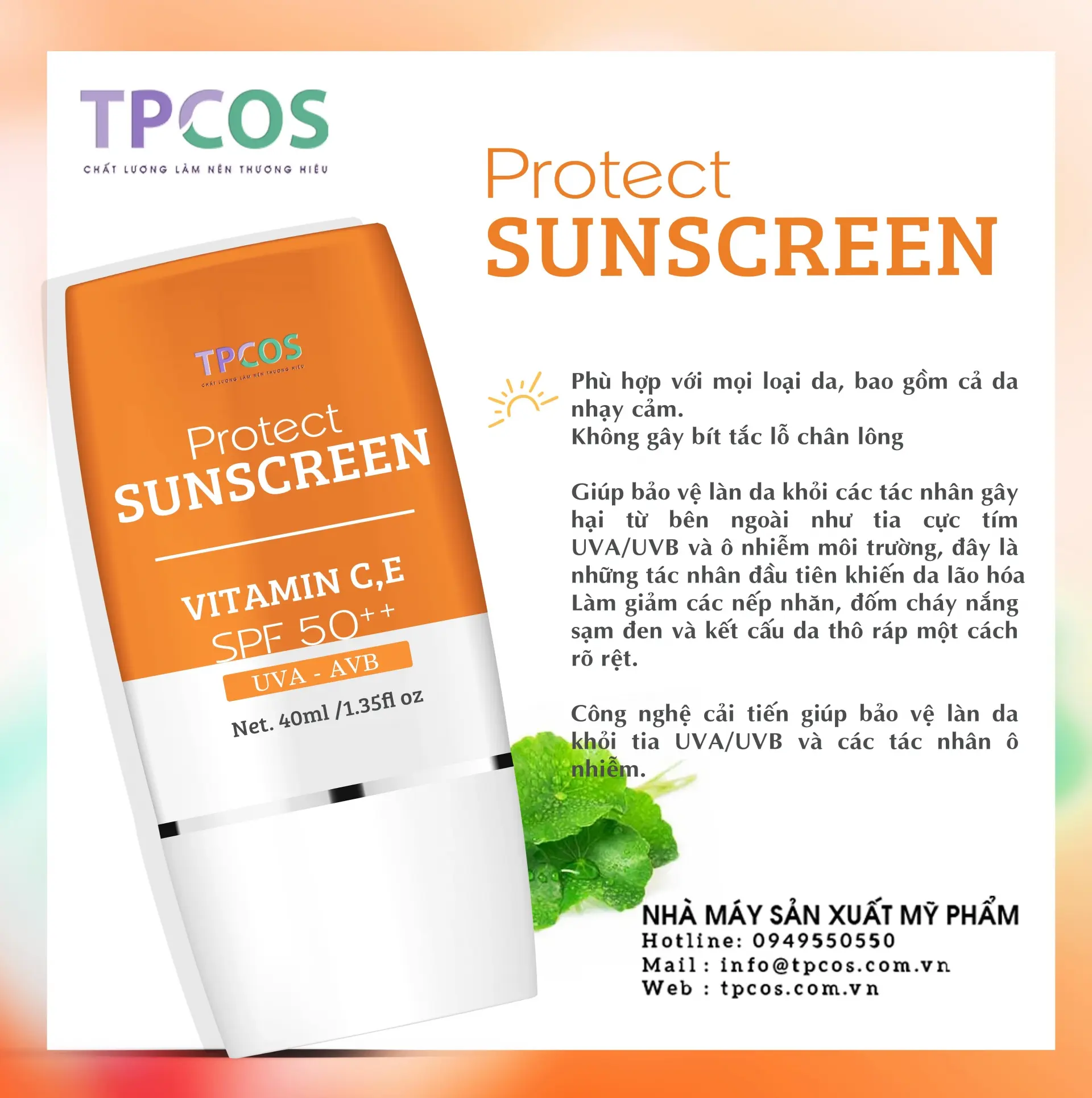 GIA CÔNG KEM CHỐNG NẮNG